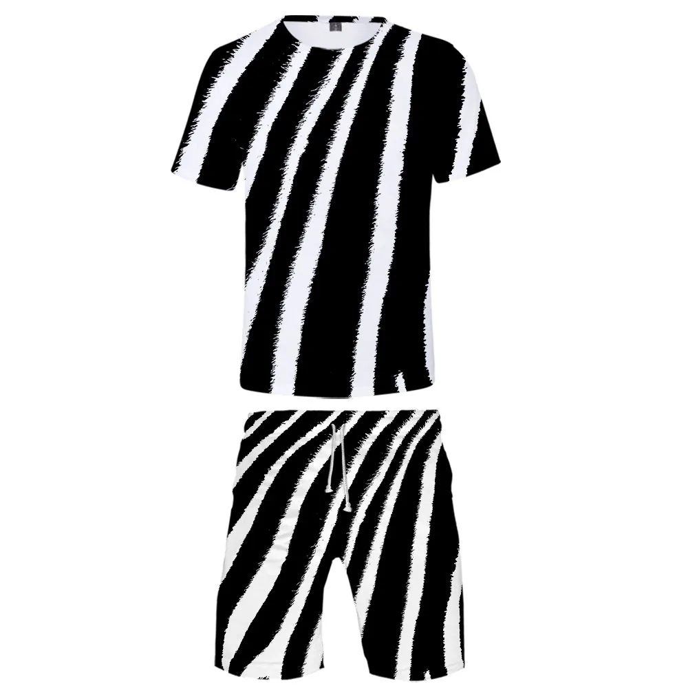 

Short sleeve shorts suit men's and women's clothing animal print Fashion pure cotton Pants T-shirt set 3D digital printing