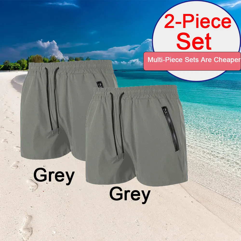 Herren-Shorts, Outdoor-Lauftasche, Kordelzug-Design, elastische Taille, einfarbig, bequem, atmungsaktiv, Shorts für den Sommer – Detail 24