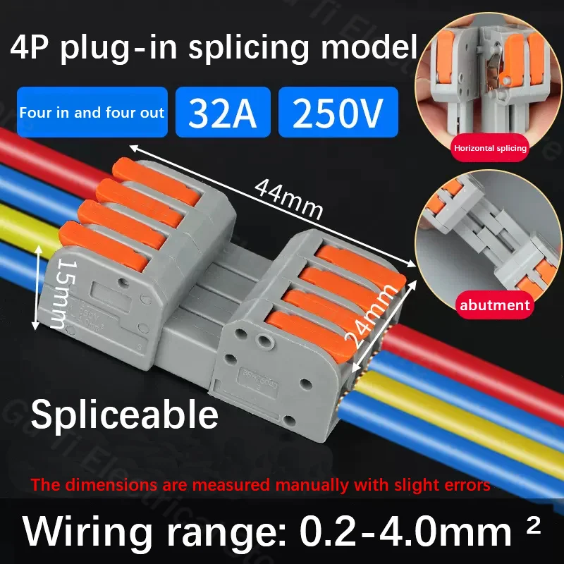Male female docking Mini Quick Wire Connector Universal Compact Electrical Wiring Connectors Push-in Conductor Terminal Block image 14