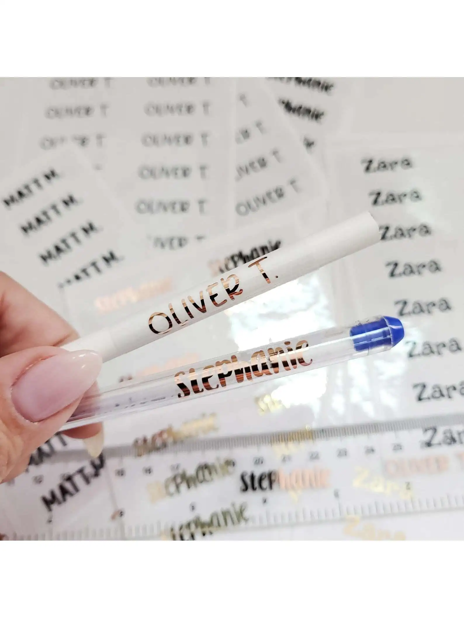 Transparente Mini-Namensschilder aus Goldfolie für Kinder für Schulbedarf, Schuletiketten, Kinderaufkleber, Kindertagesstätte, Camp-Namensschilder, 2 x 0,8 cm – Detail 7