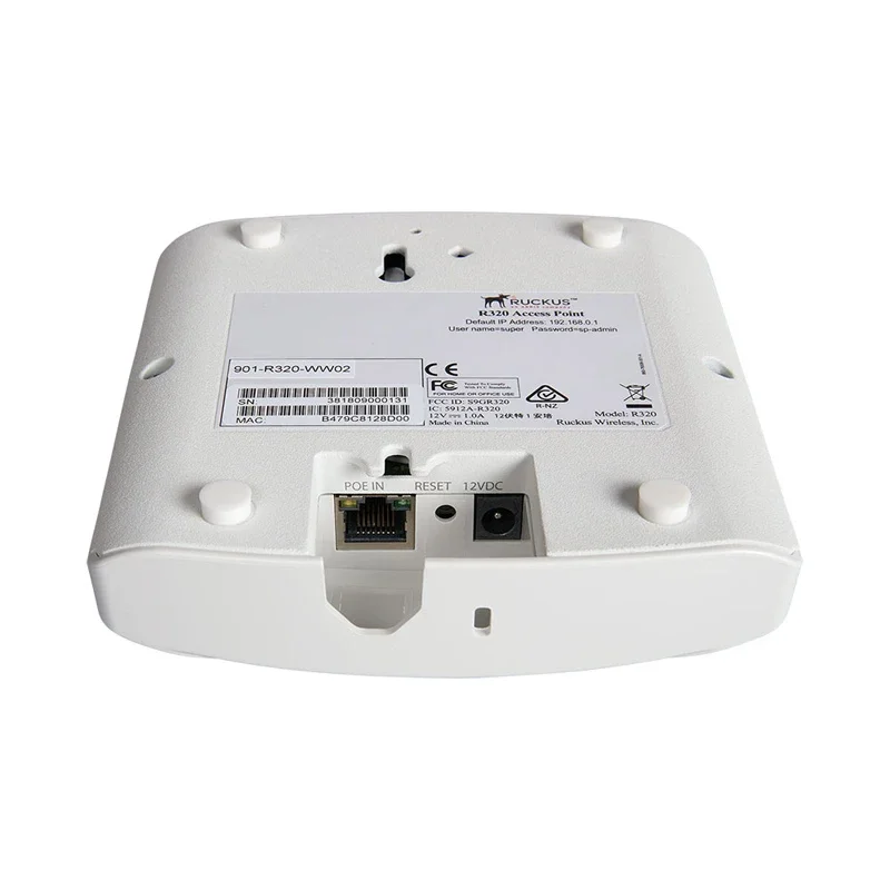 Ruckus 무선 언리쉬드 듀얼 밴드 액세스 포인트, R320 9U1-R320-WW02, 9U1-R320-US02, 9U1-R320-EU02 와 유사, 802.11ac, 2x2:2