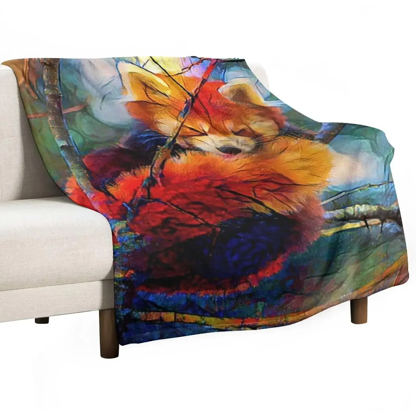 

Autumnal Red Panda Throw Blanket Hair Retros Summer Beddings Blankets For Baby Blankets