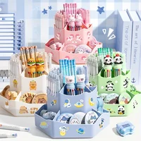 360-Degree Rotating Desk Organizer - Large Capacity, Multi-Functional Storage for Office Supplies, Cosmetics, Pens & Markers - I 1