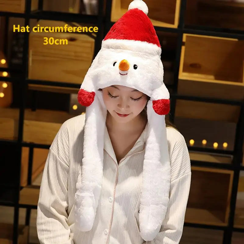 Christmas Gift Santa Claus Hat Elk Head Cover Ear Moving Headpiece Decoration Small Gift