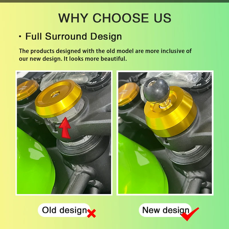 

For KAWASAKI ZX-4R ZX-4RR ZX4R ZX4RR 2023 Motorcycle Navigation Mobile Phone Bracket Front Fork Upper Top Triple Clamp Screw Cap