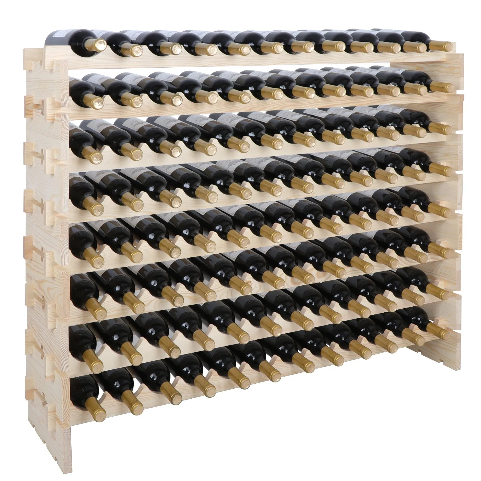 96-Bottle Wood Wine Rack 1