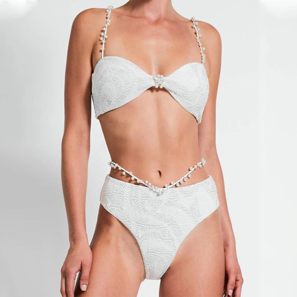 Two Piece Swimsuit for Women 2024 Sexy Bandage Triangle Bikini Fashion Trend Holiday Swimwear Summer Vacation Bathsuit Biquini