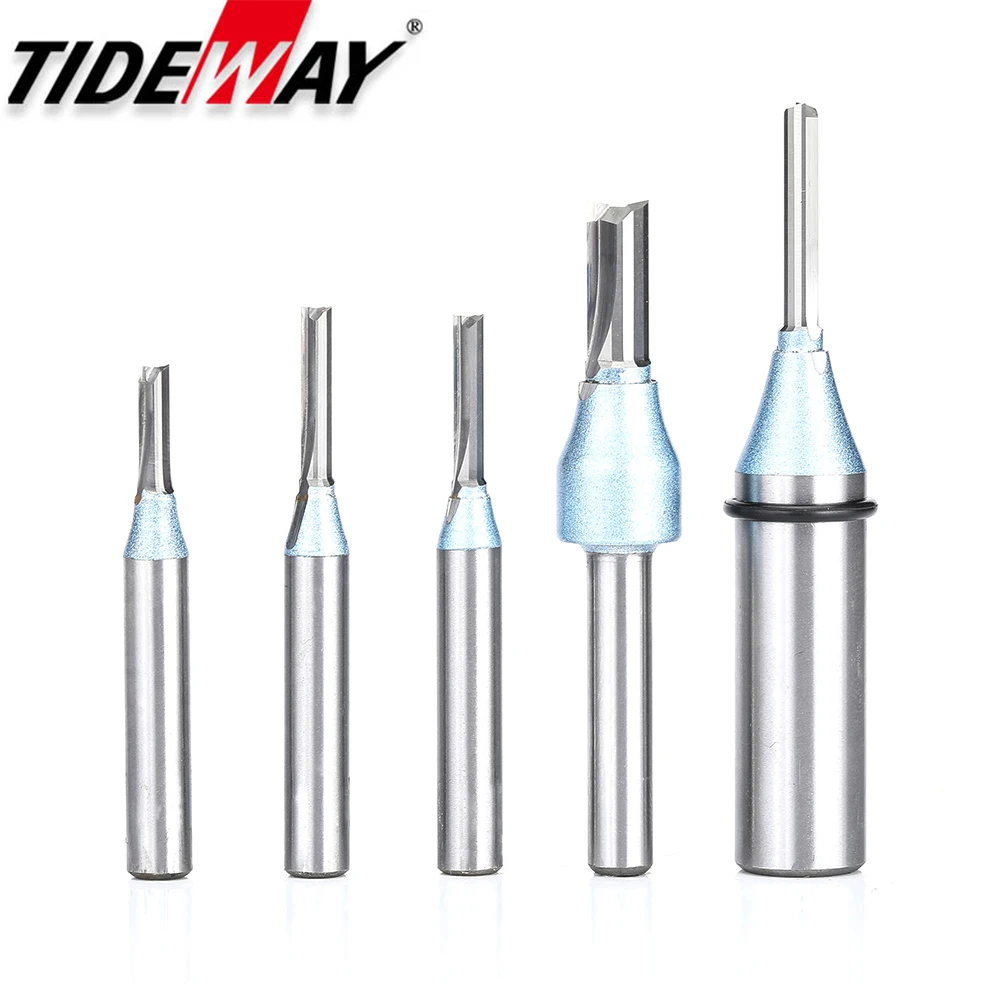 Lot de 7 fraises à défoncer droites à tige de 6 mm, Mèche de routeur simple