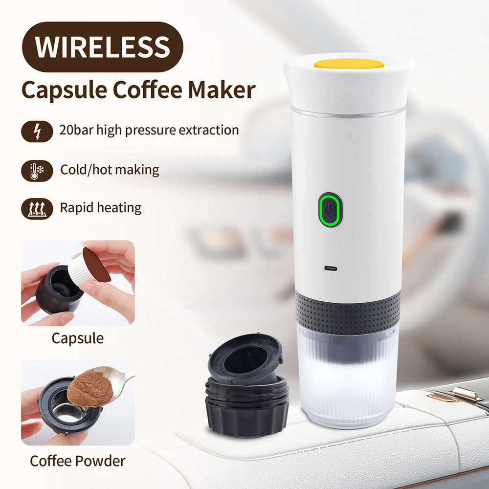 Espresso Coffee Maker Capsule Coffee Maker 3-IN-1 Portable Espresso Coffee Machine Hot/Cold Water Manual Espresso Maker For Capsule & Ground Hand Press Brewer Travel