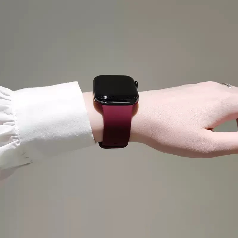 Original Silikonarmband für Apple Watch Band 44mm 38-40 42-46 41-45 46MM 49mm Armband iwatch Serie 10 9 7 4 5 6 8 SE Ultra 2 3