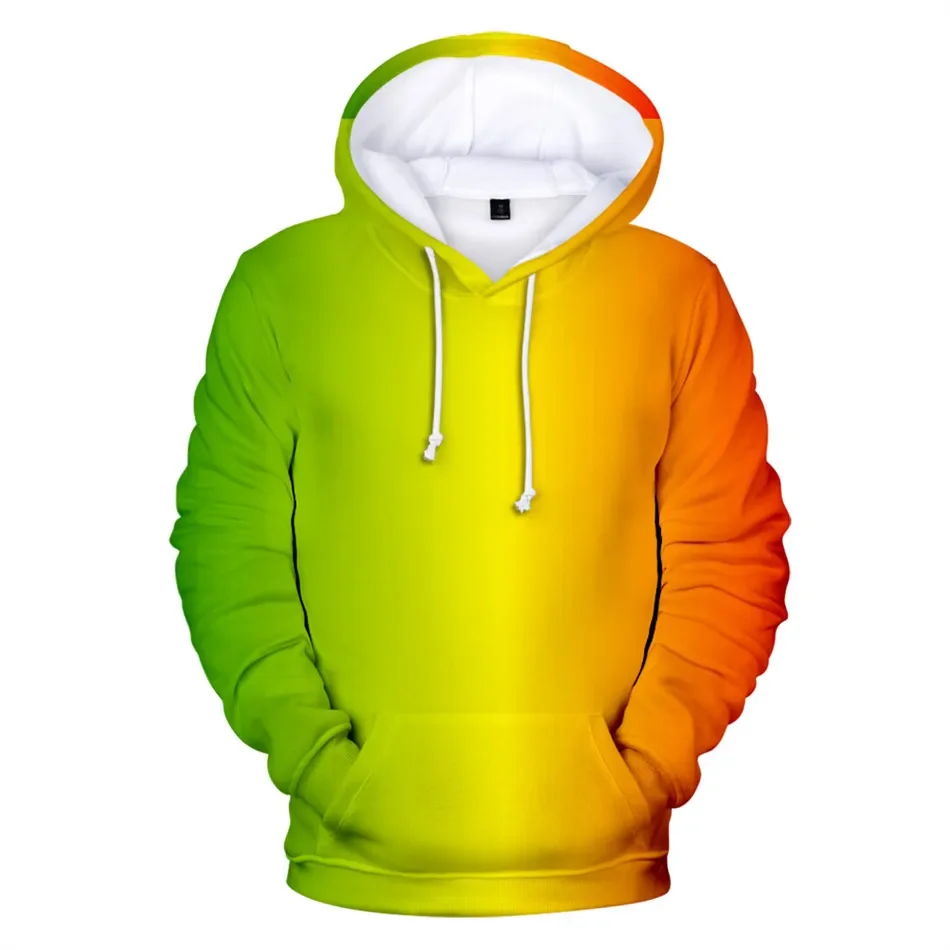 

Neon Hoodie 2023 Men/Women Pullover Sweatshirt Jackets Colourful Gradient Green Hoodie Solid Color Hooded Rainbow Top Coat