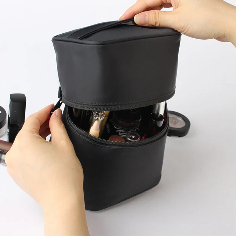 Travel Barrel Shaped Makeup Organizer Female Cosmetic Toiletry Wash Zipper Pouch Women's Trip Make Up Box Accessories Supplies 5
