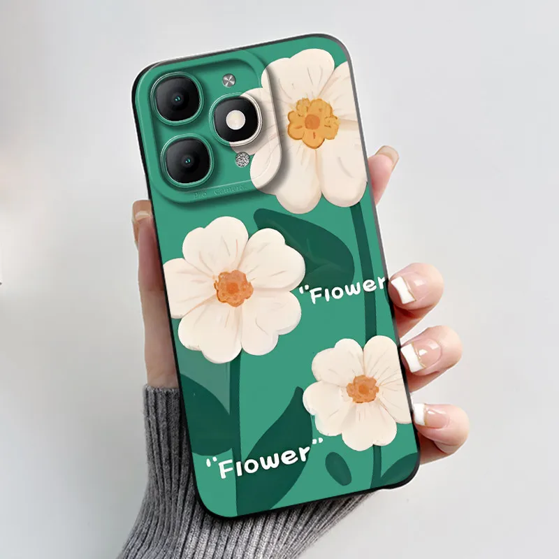Luxury Fashion Black Soft TPU Silicone Case with Floral and Butterfly Design