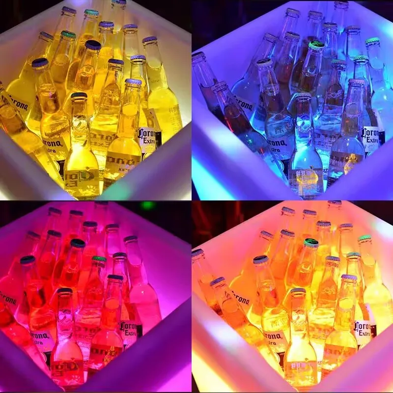 New LED Rechargeable Bar Cabinet Red Wine Rack Waterproof Champagne Cocktail Wine Box Whisky Show Case Nightclub Disco Supply