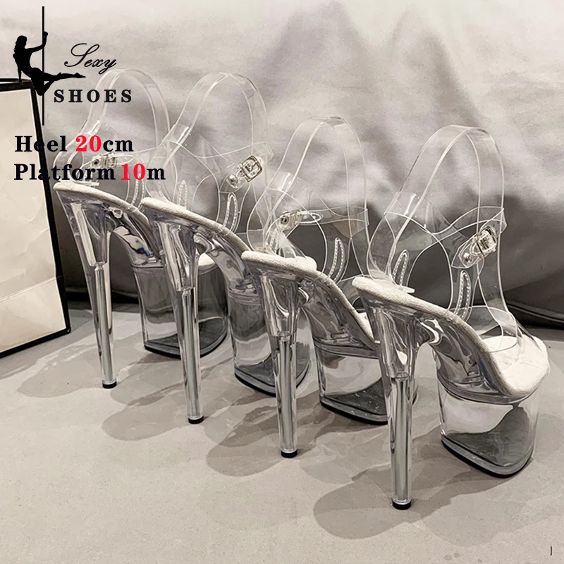 Platform sandals Girl shoes 20CM crystal Summer high heels ladies shoes on sale Pole Dance Pumps sandalias de mujer verano