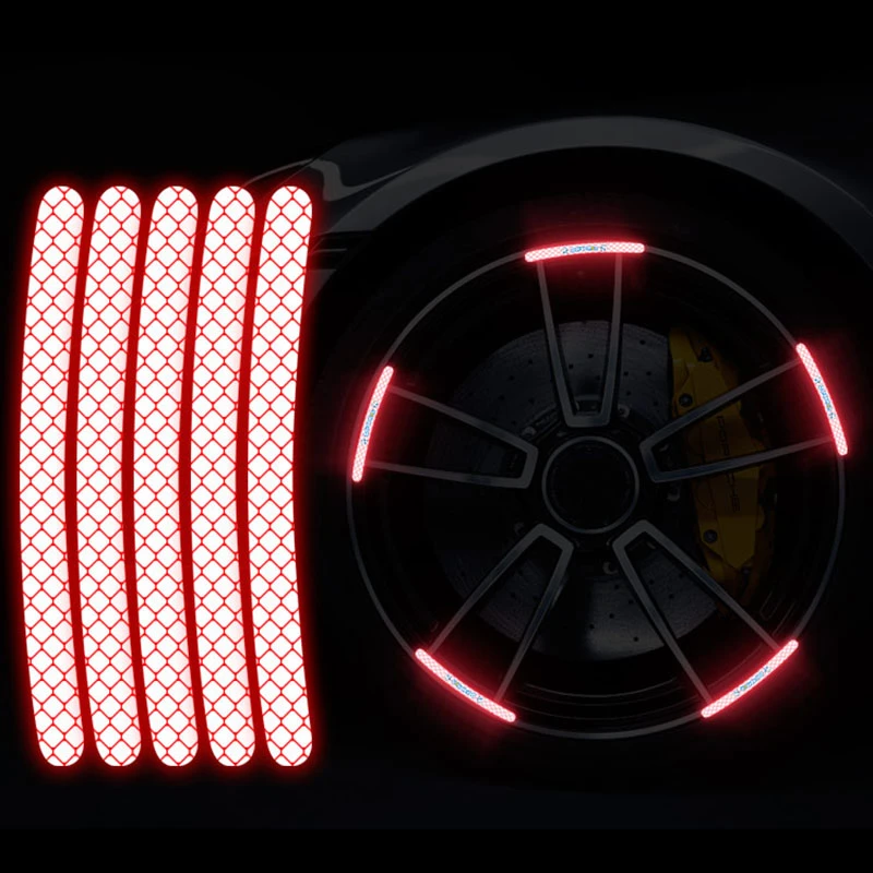 20pcs/set Wheel Hubs Reflective Stickers Car Decoration Reflector Sticker Decal Night Driving