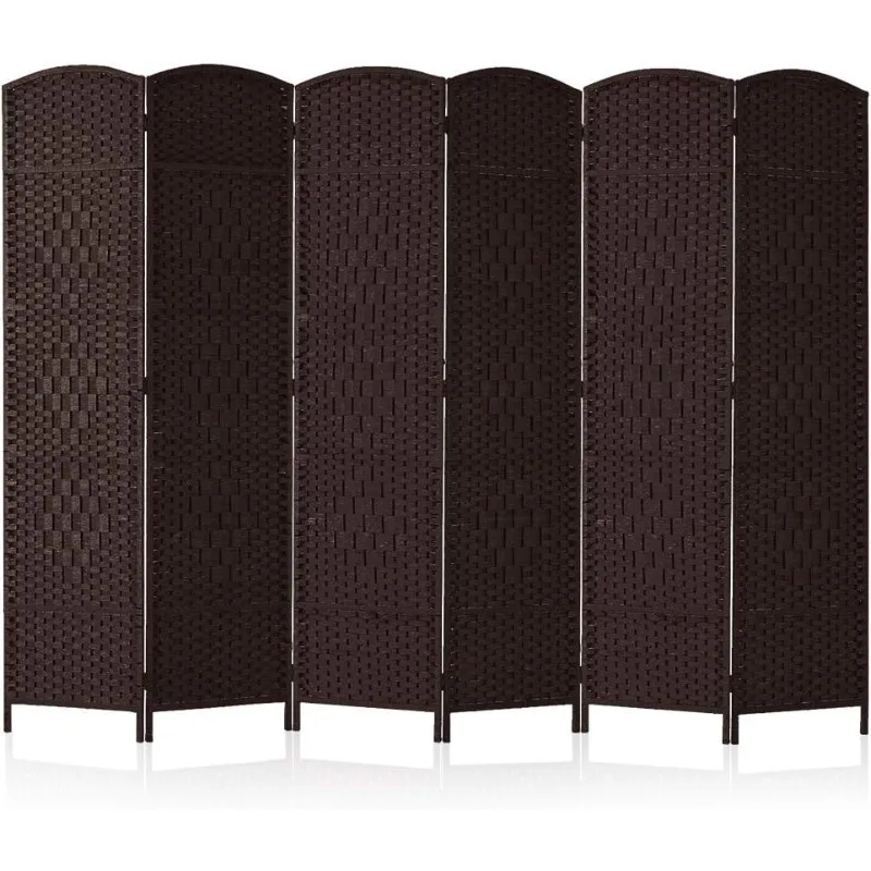 

Room dividers 6 ft. Tall-20 Wide Freestanding Privacy Screen with Diamond Woven Fiber, Foldable Panel Partition Wall Divider