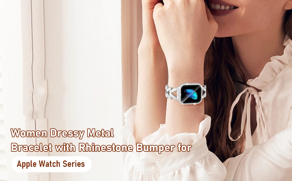 Bling Band for Apple Watch Strap 40mm 41mm 42mm 38mm 46mm 44mm 45mm 49mm Diamond Metal Bracelet iWatch series 10 se Ultra 2 8 9