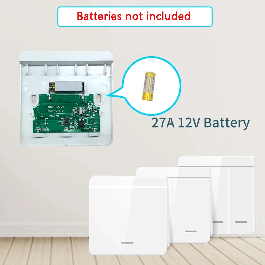Smart Wireless Switch Wireless Smart Switch Light 433MHz 1/2/3Gang 86 Wall Panel Switch Remote Control Interruptor 10A 110V 220V For LED Lamp