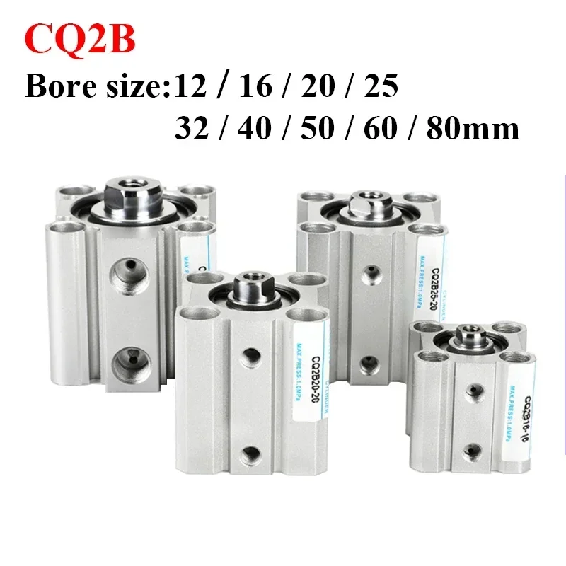 Cilindro Compacto Fino de Dupla Ação Smc tipo Cq2 Série Cq2b Cq2b12 Cq2b16 Cq2b20 Cq2b25 Cq2b32 Cq2b40 Cq2b50 Cq2b63 Cq2b80x100