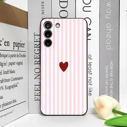 Cute Striped Heart Phone Case - Pink & Blue Soft Cover for OPPO reno10 Pro+ (M - C1808T1)