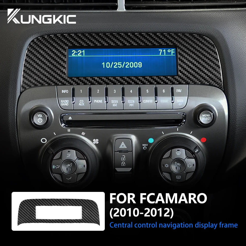 

Чехол из углеродного волокна для Chevrolet Camaro 2010 2011 2012, центральное управление автомобильной рамой навигации, аксессуары, внутренняя отделка