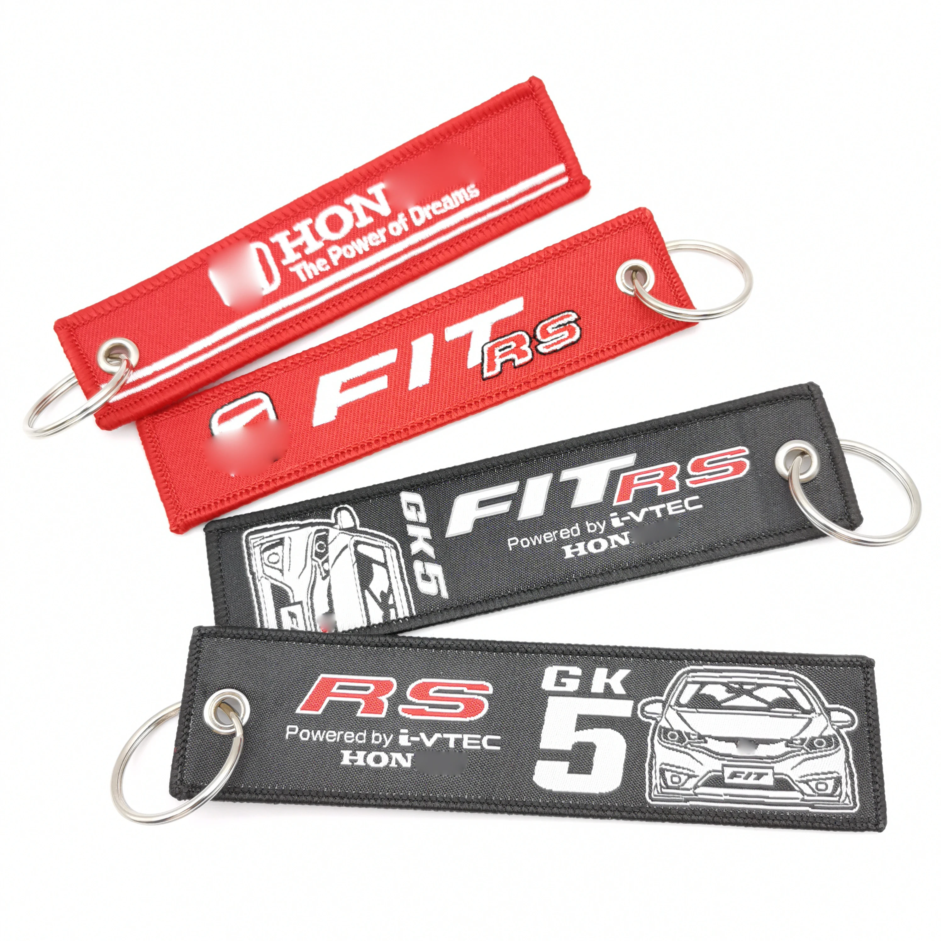 JDMCarKeychainEmbroideredKeyringDriftCarKeyStrapForHondaJazz