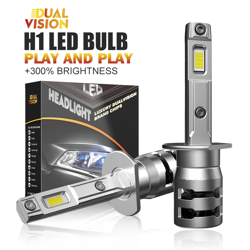 Dualvision-bombillas LED H1 para faros delanteros de coche, luces  antiniebla para motocicleta, 100000LM, 110W, STG PTF, 6000K, Turbo blanco,  12V