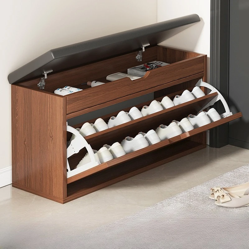 خزانة الأحذية البراز مدخل المنزل الأحذية الخشبية ت...