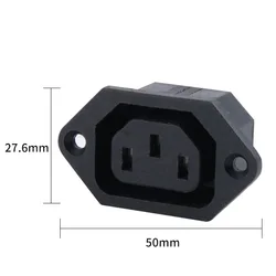 Rewireable Black AC Power Connector Plug, 10A 250V, 3 - Pin Male - Female Docking Socket (3)