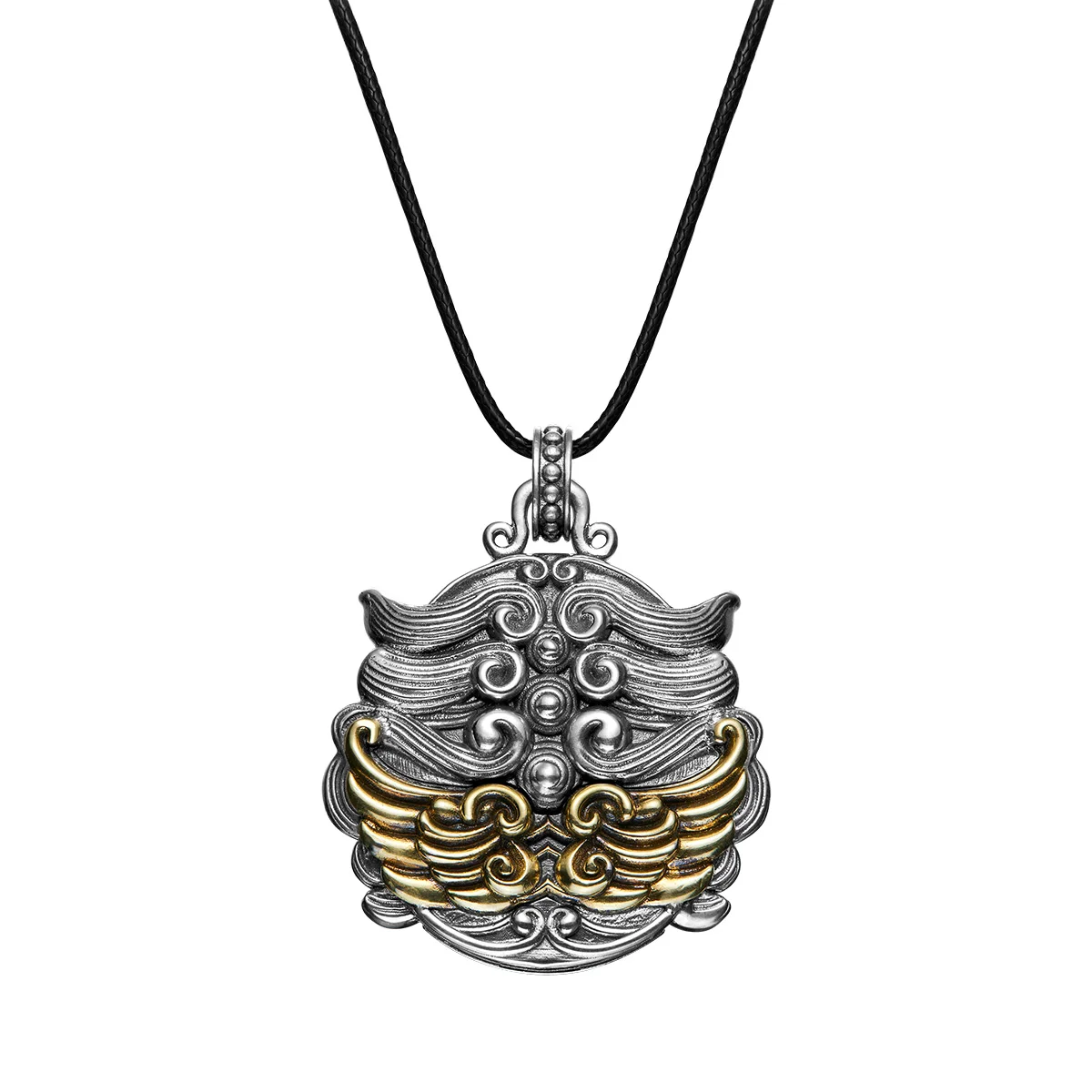 アクセサリー PUKUPUKU Seagull Fengshui Pixiu Necklace Antique Finish Cooper+Yellow