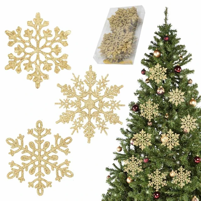 12/24pcs Christmas Snowflakes Decorations Xmas Tree Party Window