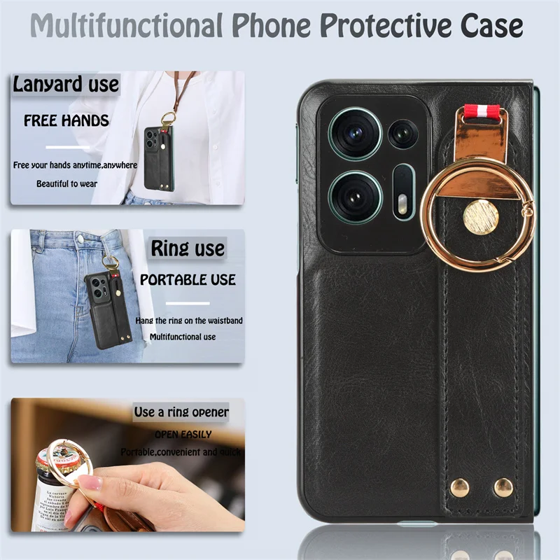 Per Oppo Find N2 N2 Sleeve Luxury Wristband Ring Back Cover Staffa Custodia Protettiva Antiurto Per Oppo Find N2 N2 Custodie Per Telefoni