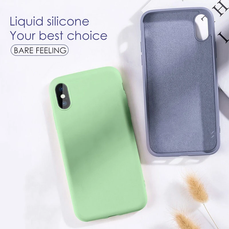 Luxury Liquid Soft Silicone Shockproof Candy Color Back Cover