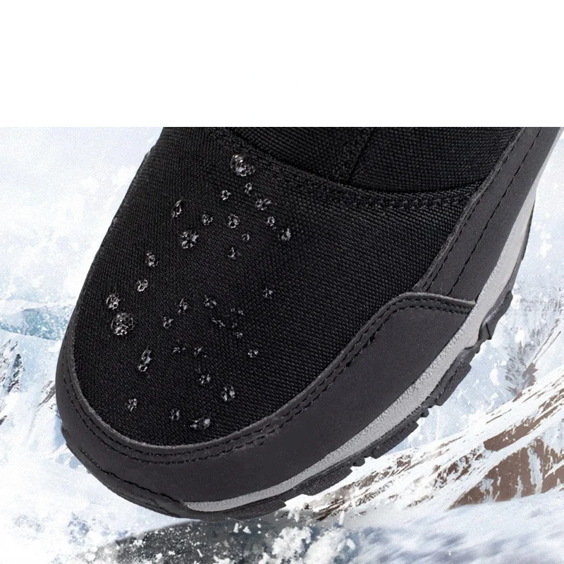 Platform Boots Men Snow Boots Ankle Plush Warm Thicken Winter Shoes Male New Comfortable Non-slip Outdoor Booties Man Shoes