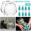 1/2Pcs Cat Muzzle Pet Grooming Cover Accessory Anti-bite Anti-Licking Cat Space Hood Breathable Helmet with 4 Silicone Paw Shoes