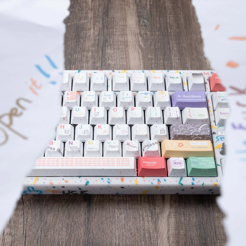 Horn Studio Shife Custom Keycap Grupo Pbt Dye-sublimação Splash Ink Keyboard Cap Cereja Perfil Key Cap para Teclado Mecânico - Imagem 5