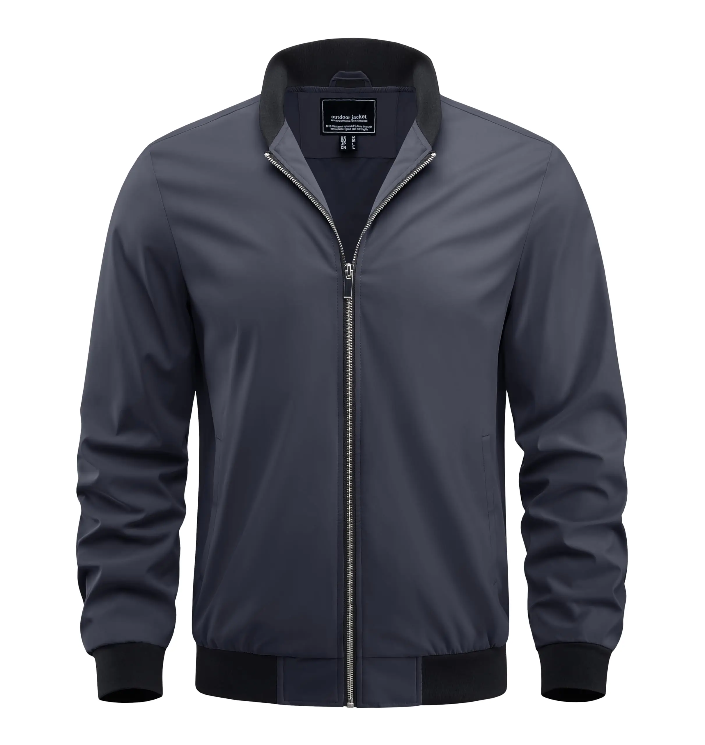 Herren Casual Leichte Bomberjacken Wasserdichte Jacke Outdoor Basketball Jacken Mäntel Mit Tasche Windbreaker – Detail 11