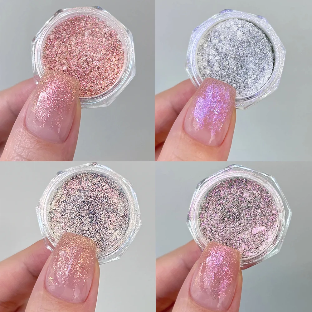 0.3G Aurora Chrome Mermaid Nail Powder Yuki Rainbow Nails Pigment Sparkling Starry Sky Diamond Opal Powder Glitter Manicure Fai Da Te *