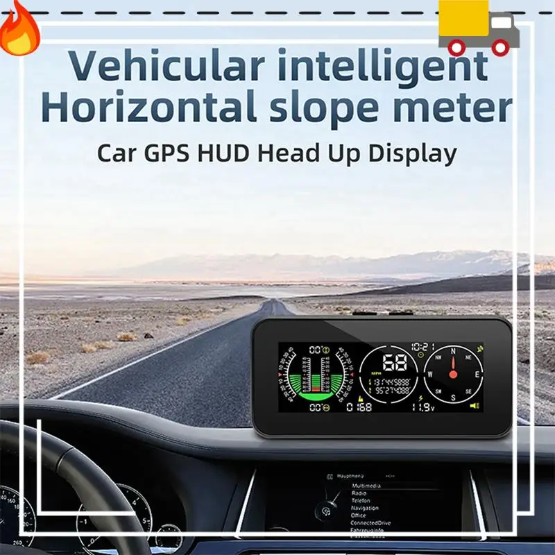 Car HUD Head Up Display Inclinometer Compass Speedometer Digital Speed Slope Meter Car Parts 1 PCS