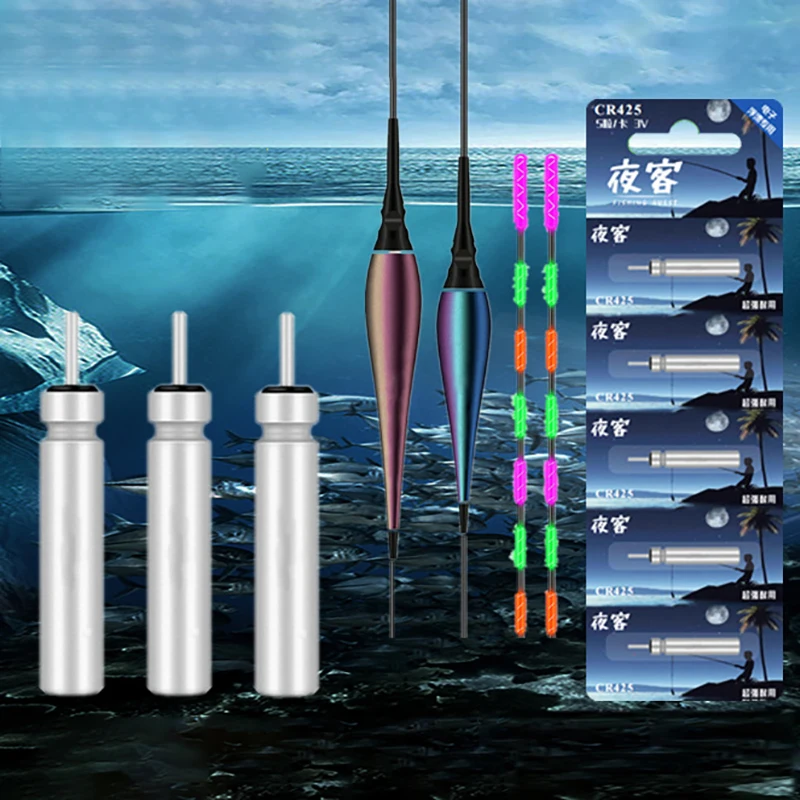 5PCS YK CR425 Float Tools Luminous Lake River Fishing Buoy Electric Floats Bobber Tools Tackle Night Fishing Accessories