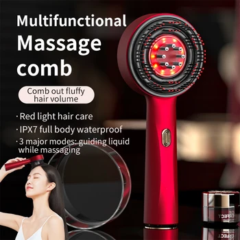 Infrared LED Scalp Massager Comb with Liquid Guide Ball & Hair Growth Therapy