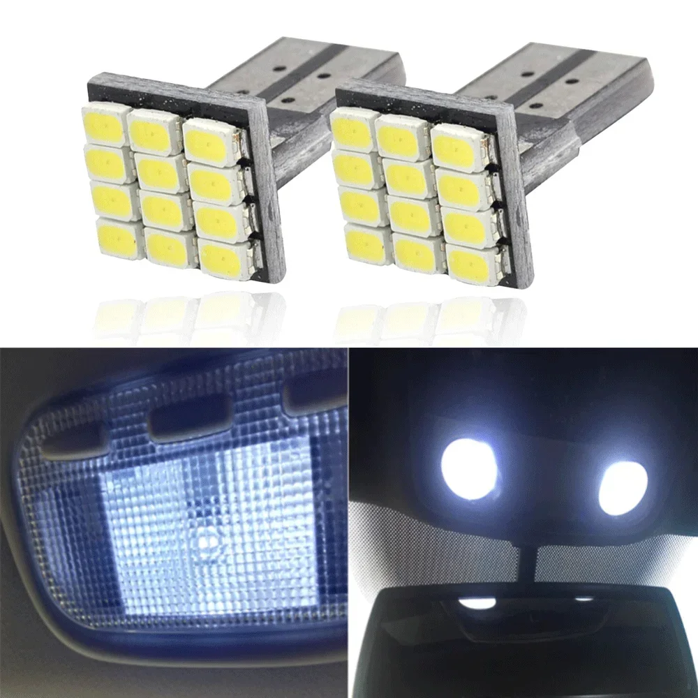 

2Pcs Car T10 12Led W5W 194 168 Led Turn Signal Dome Lights Auto Mobile Marker Bulb Interior Lamps Backup Clearance Lighting 12V