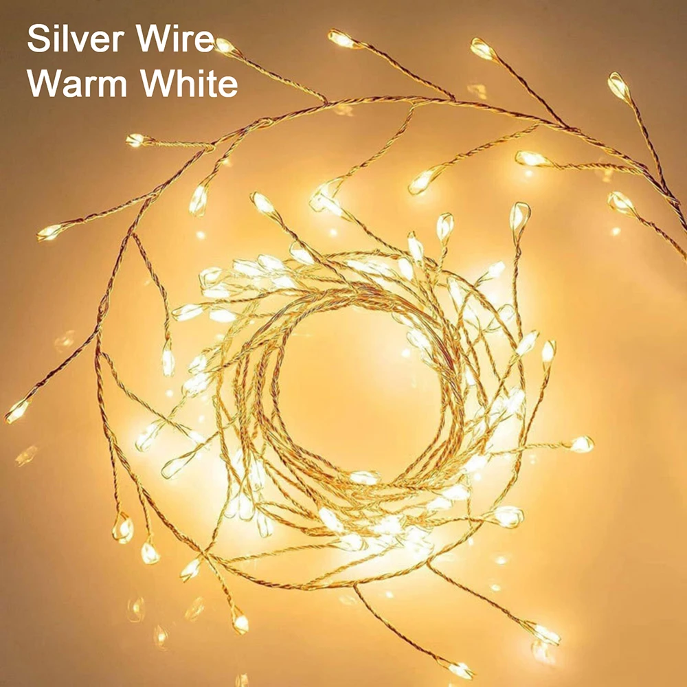 13key Remote Control 5V DC LED Firecracker Weaving String Light USB Battery Powered Fairy Lights for Wedding Christmas Festival