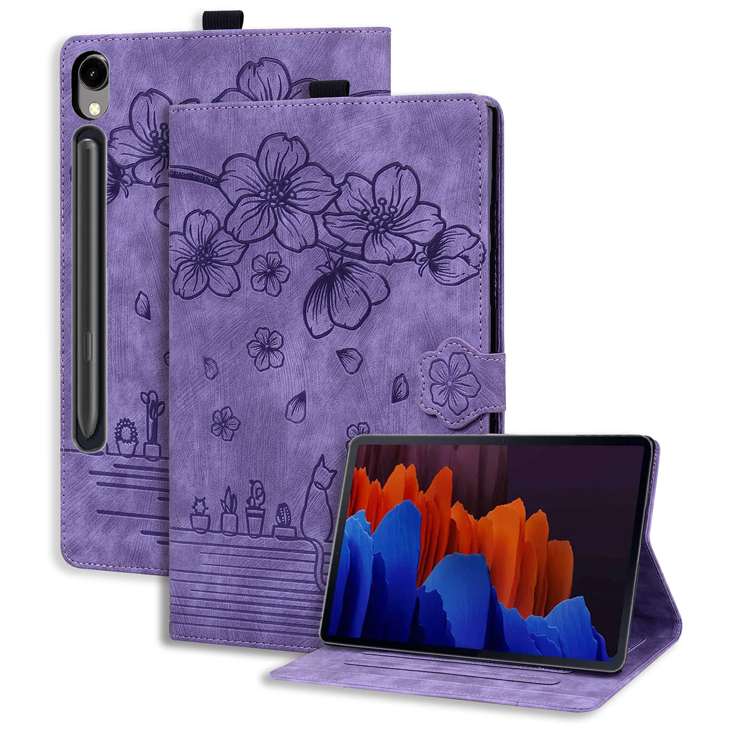 Sakula Cats Leather Case - Elegant Cat Design in Premium Leather