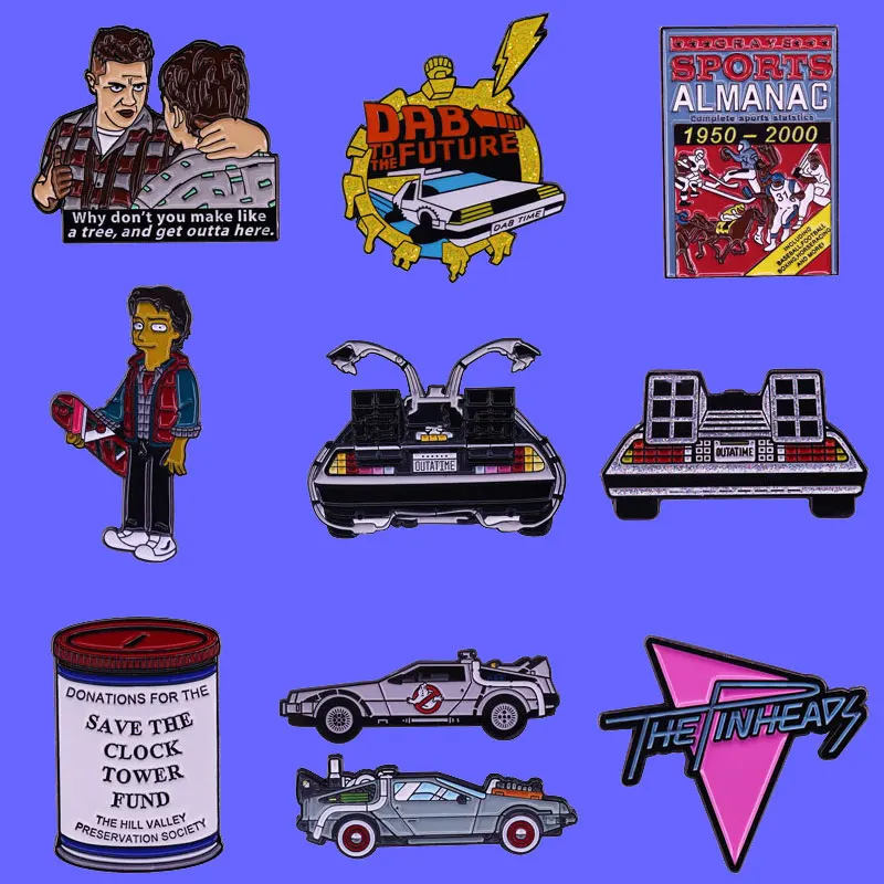 Fantascienza Film Time Machine Badge Time Travel Adventure Movie Spilla Spilla In Metallo Decorazione Gioielli Di Moda Regalo