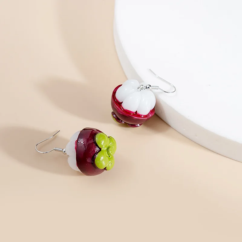 Halloween Pumpkin Pendant Earrings Simulation Fruit Children Earrings Cartoon Mangosteen Banana Lemon Potato Earrings for Women