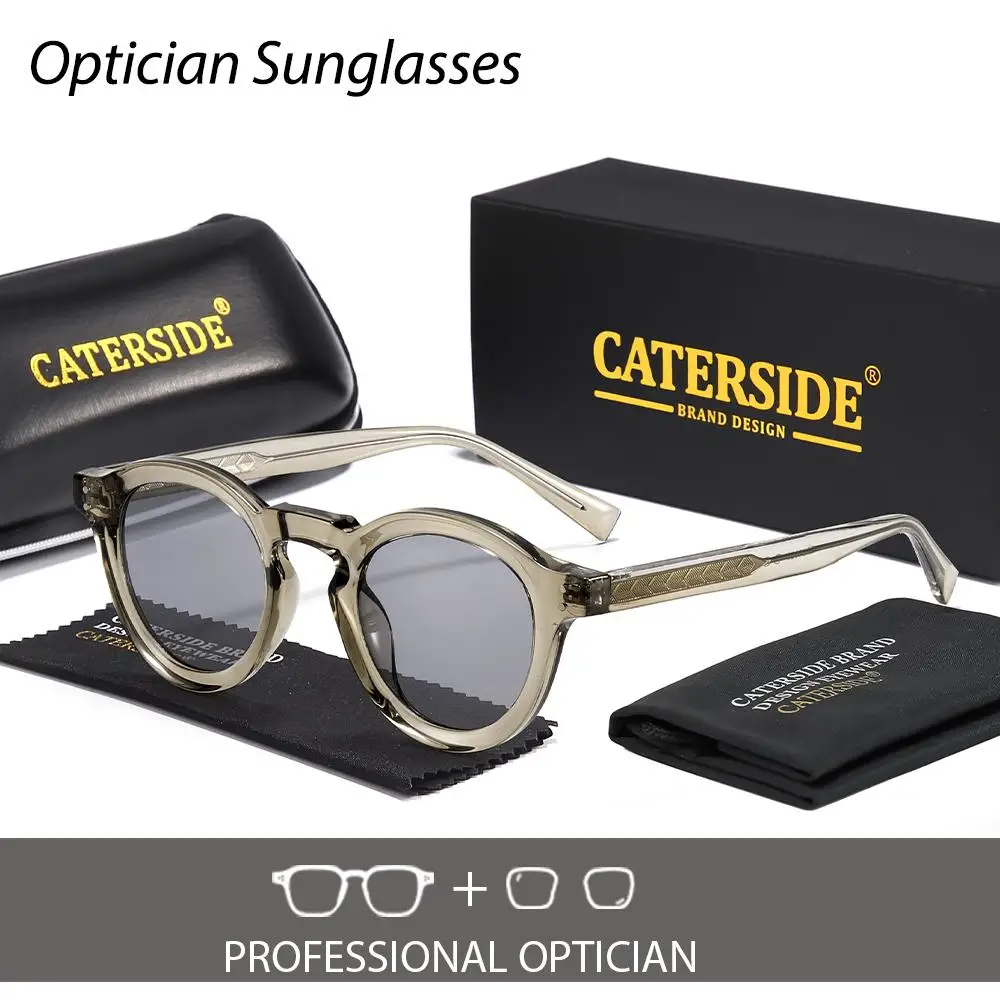 CATERSIDE Neue Unisex Outdoor Optische Sonnenbrille Runde Linse Brillen männer Anpassen Retro Übung Brillen UV400 – Detail 15