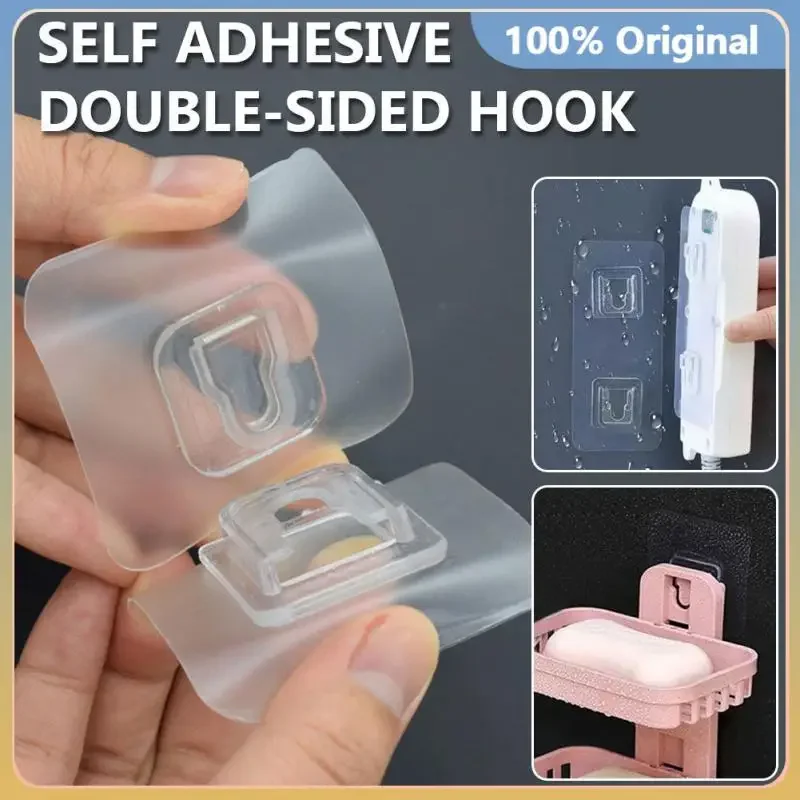 

Double-sided Adhesive Wall Hooks Hanger Strong Transparent Hooks Suction Cup Sucker Wall Storage Holder For Kitchen Bathroom