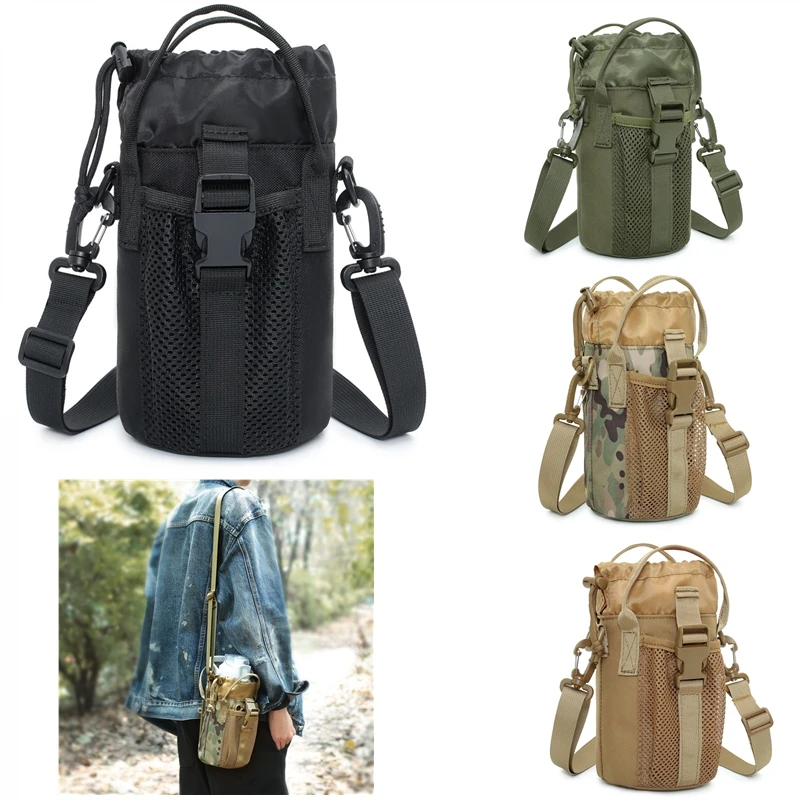 물병 파우치 전술 MOLLE 하이드레이션 캐리어 가방 스포츠 사이클링 다기능 숄더백 물병 걸이형 가방
